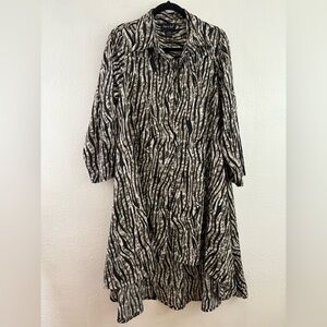 Step in Style asymmetric lagenlook tunic with a patchwork print size M